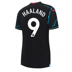 Manchester City Erling Haaland #9 Koszulka Trzecich Kobiety 2023-24 Krótki Rękaw